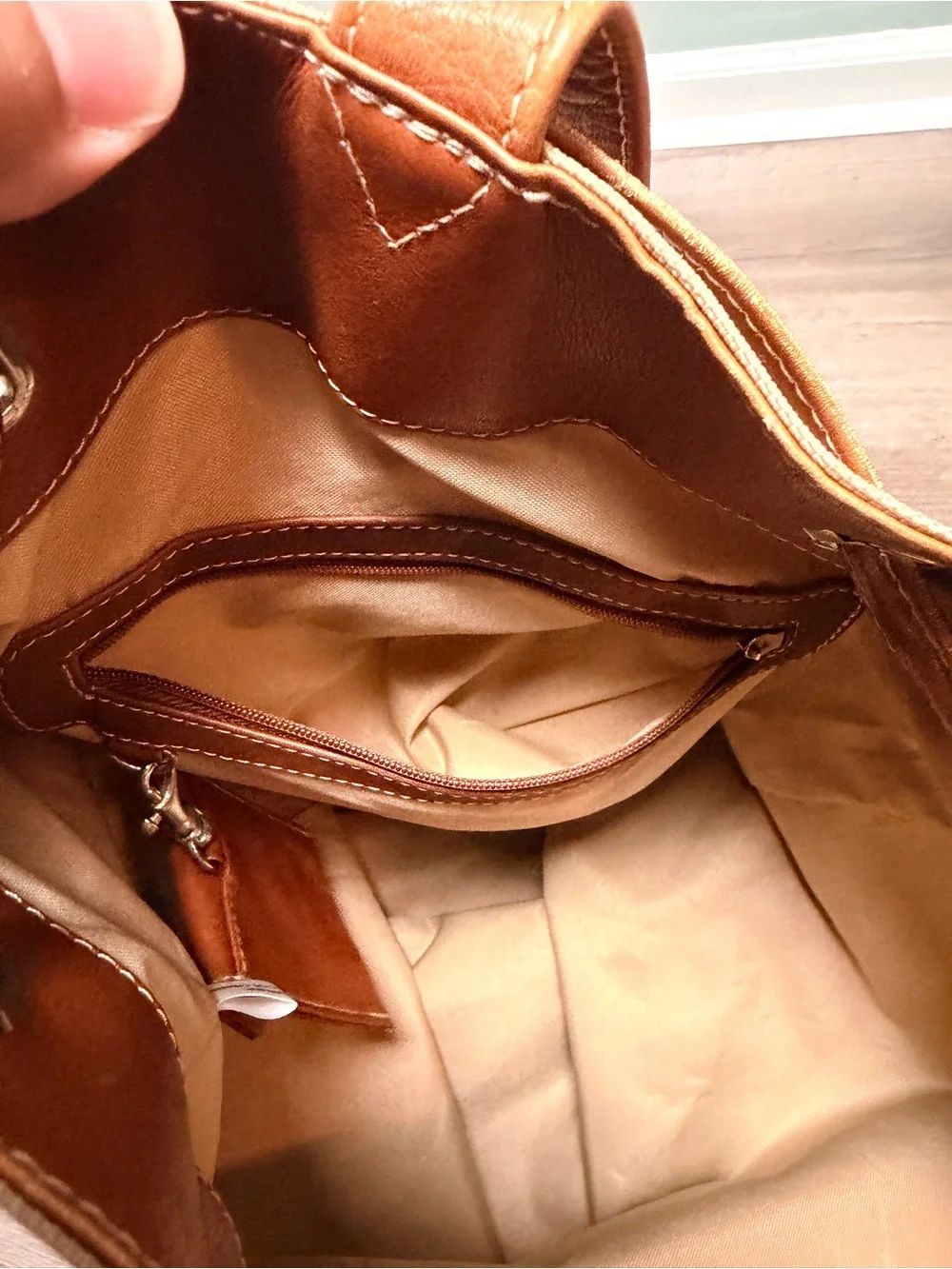 Vintage 08 Collection Leather Canvas Drawstring Field Backpack Duffel Bag